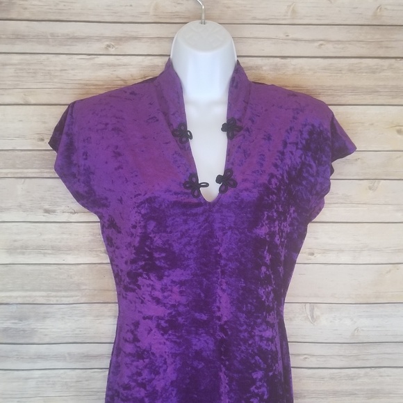 Price cut! Vintage Chinese Purple Evening Dress - Picture 5 of 8